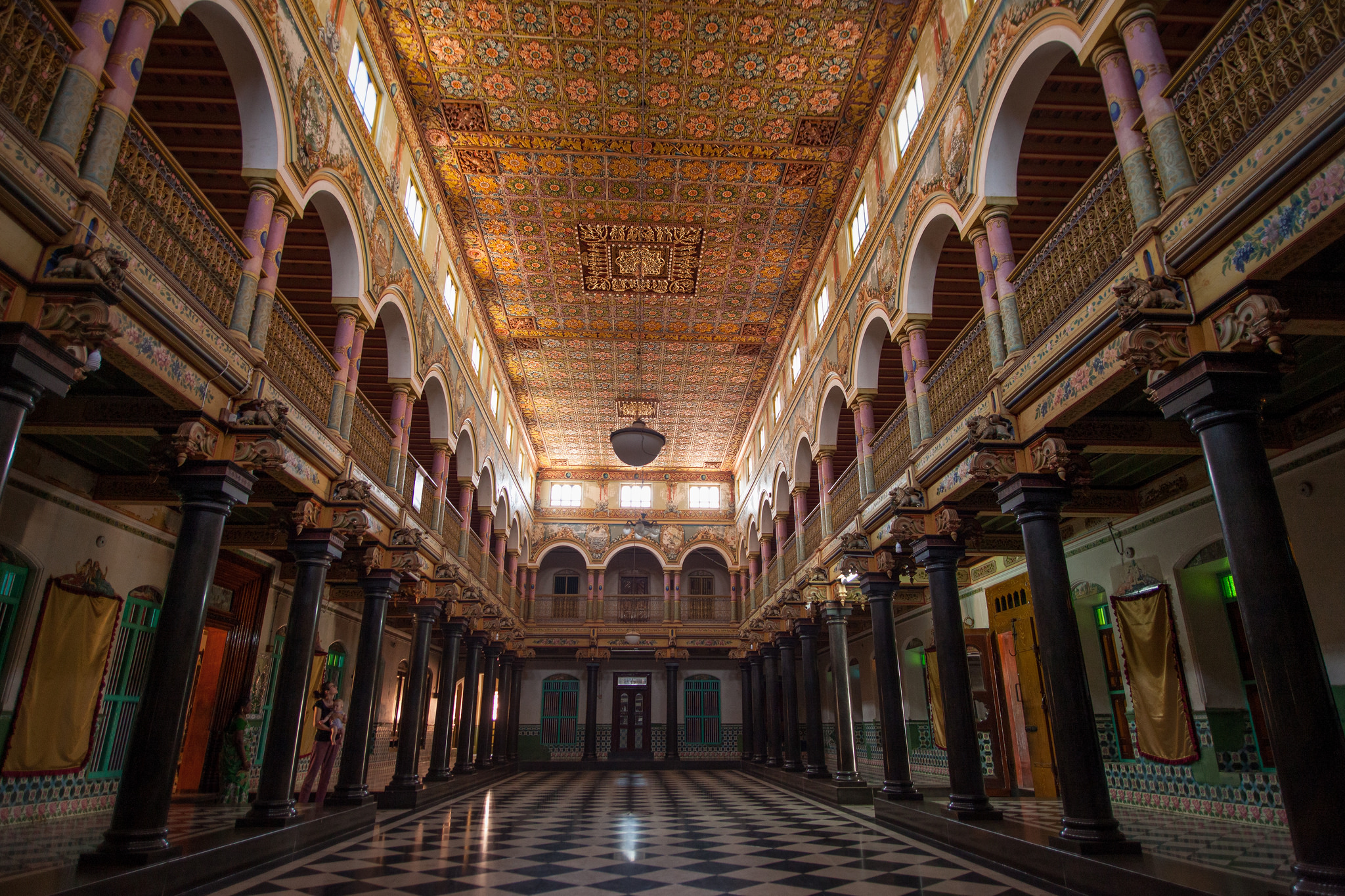 Hall de réception typique du Chettinad
