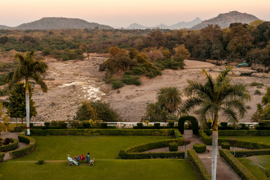 View over the dry river from a local Maharaja palace in North of Gujarat